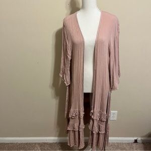 LC Lauren Conrad Pink Kimono Duster